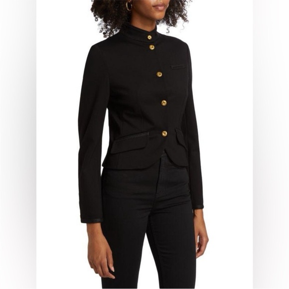 Rag & Bone Slade Braided Crop Ponte Blazer in Black 12 - Picture 2 of 11